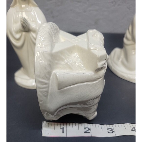 VTG 70s Holland Mold Ceramic Glazed Nativity Mary Joseph Baby Jesus Religious - Picture 15 of 16